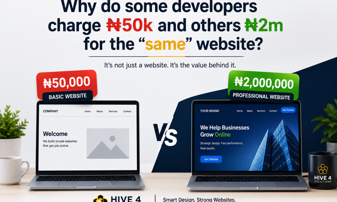Website Design Cost in Nigeria: ₦50k vs ₦2m website comparison